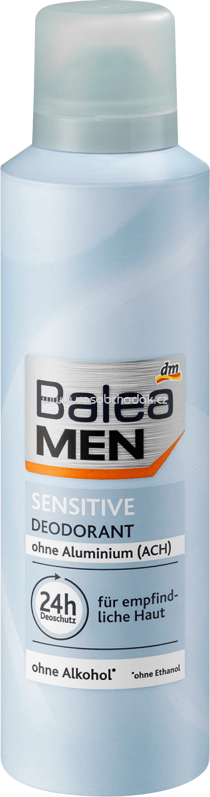 Balea MEN Deo Spray Deodorant Sensitive, 200 ml Balea MEN Deo Spray Deodorant Sensitive, 200 ml