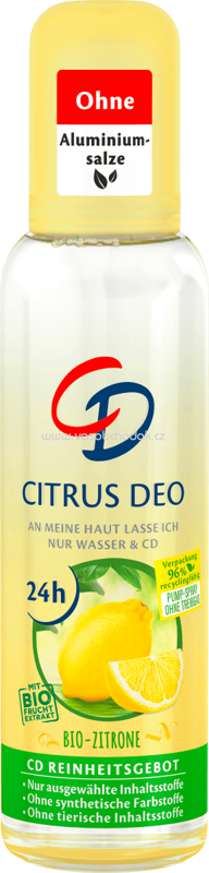 CD Deo Zerstäuber Deodorant Citrus Bio-Zitrone, 75 ml