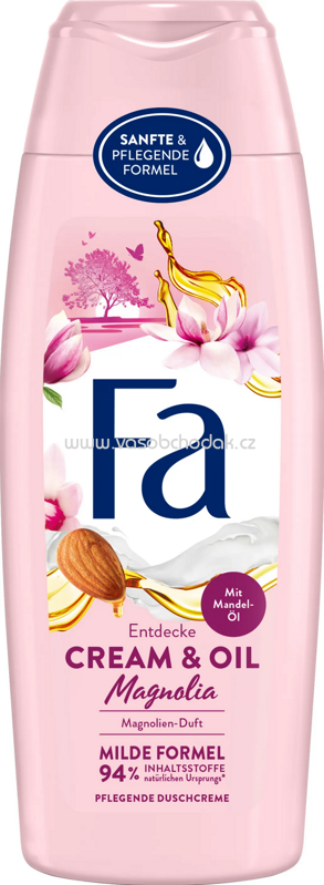 Fa Duschgel Cream & Oil mit Mandel Öl, Magnolien Duft, 250 ml Fa Duschgel Cream & Oil mit Mandel Öl, Magnolien Duft, 250 ml