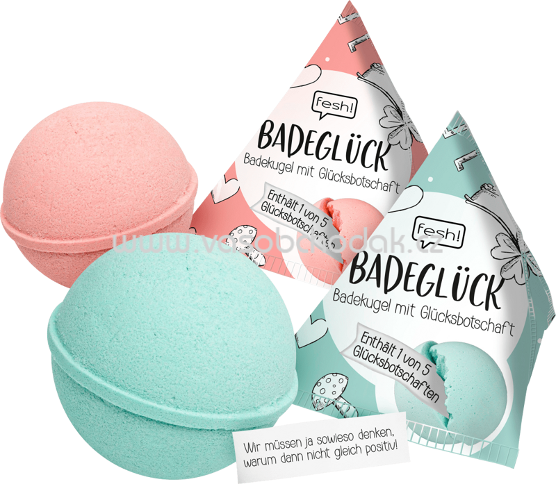 fesh! Badekugel mit Glücksbotschaft 2farbig, 50g fesh! Badekugel mit Glücksbotschaft 2farbig, 50g