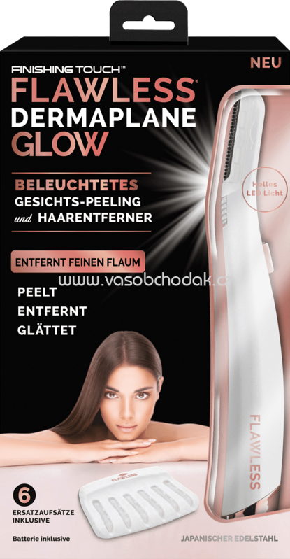 Flawless Dermaplane Glow Peeling-Gerät und Gesichtshaarentferner, 1 St
