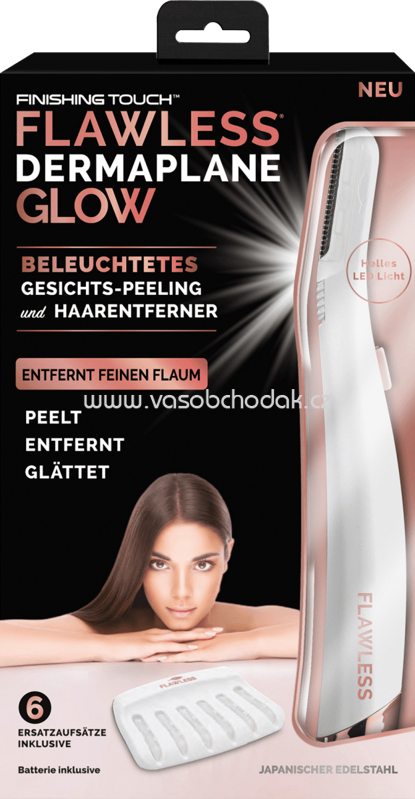 Flawless Dermaplane Glow Peeling-Gerät und Gesichtshaarentferner, 1 St Flawless Dermaplane Glow Peeling-Gerät und Gesichtshaarentferner, 1 St