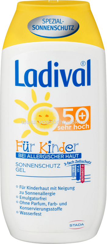 Ladival Sonnenmilch Gel Kids, allergische Haut, LSF 50+, 200 ml