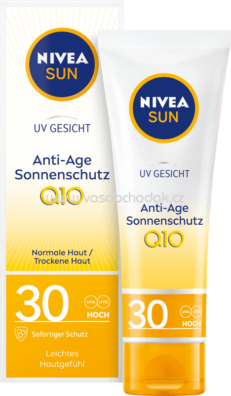 NIVEA SUN Sonnencreme Gesicht, Anti Age, LSF 30, 50 ml