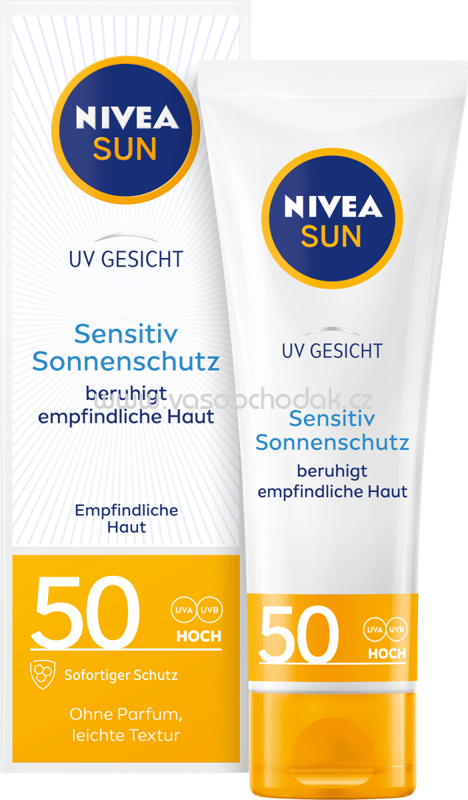 NIVEA SUN Sonnencreme Gesicht sensitiv LSF 50, 50 ml