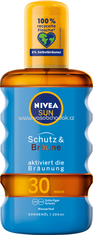 NIVEA SUN Sonnenöl Schutz & Bräune LSF 30, 200 ml