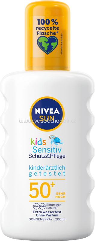 NIVEA SUN Sonnenspray Kids, Schutz & Pflege sensitiv, LSF 50, 200 ml