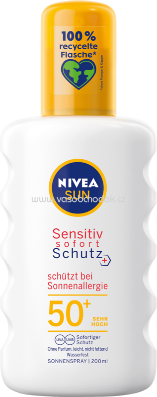 NIVEA SUN Sonnenspray Sofort-Schutz sensitiv LSF 50+, 200 ml NIVEA SUN Sonnenspray Sofort-Schutz sensitiv LSF 50+, 200 ml