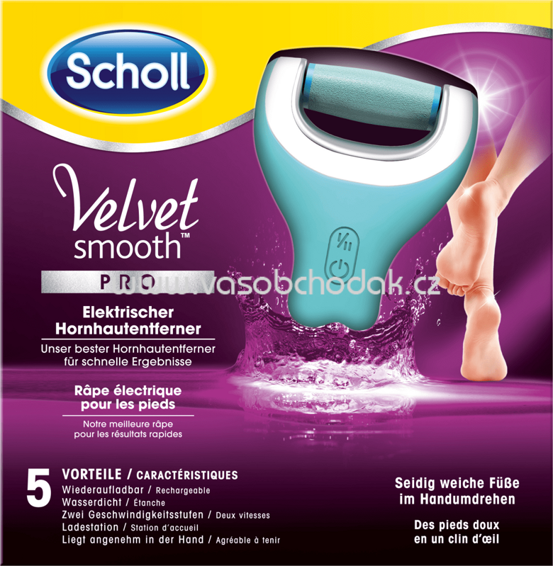 Scholl Hornhaut-Entferner elektrisch, Velvet Smooth Pro, 1 St