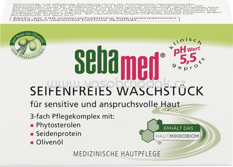 Sebamed Waschstück, seifenfrei, Olive, 150g