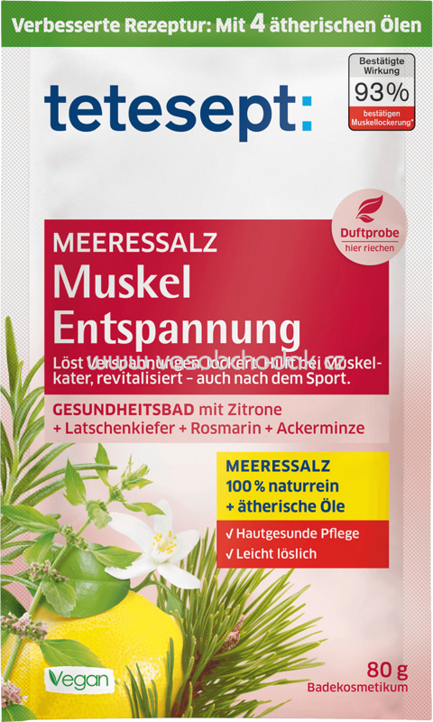 Tetesept Badesalz Muskel Entspannung, 80g