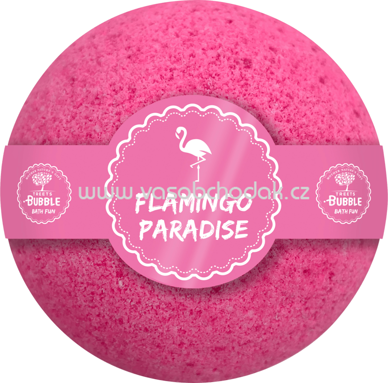 Treets Bubble Badekugel Flamingo Paradies, 170g Treets Bubble Badekugel Flamingo Paradies, 170g