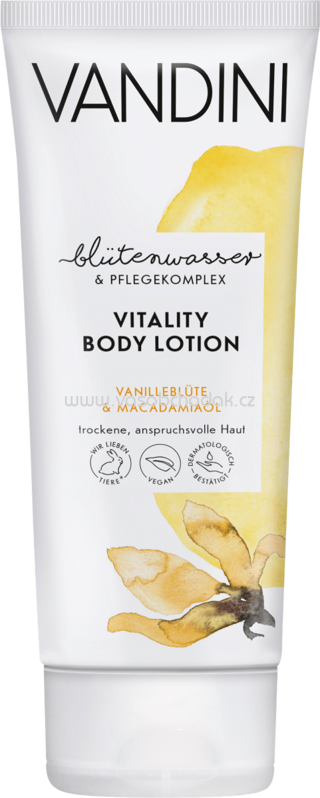 VANDINI Bodylotion Vitality Vanilleblüte & Macadamiaöl, 200 ml