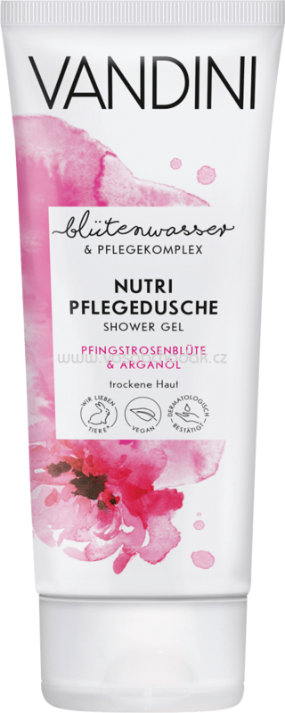 VANDINI Duschgel Nutri Pfingstrosenblüte & Arganöl, 200 ml