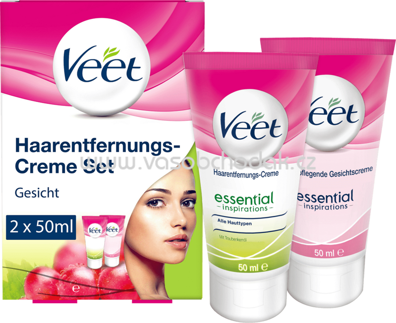 Veet Gesichts-Haarentfernungscreme Set, 100 ml