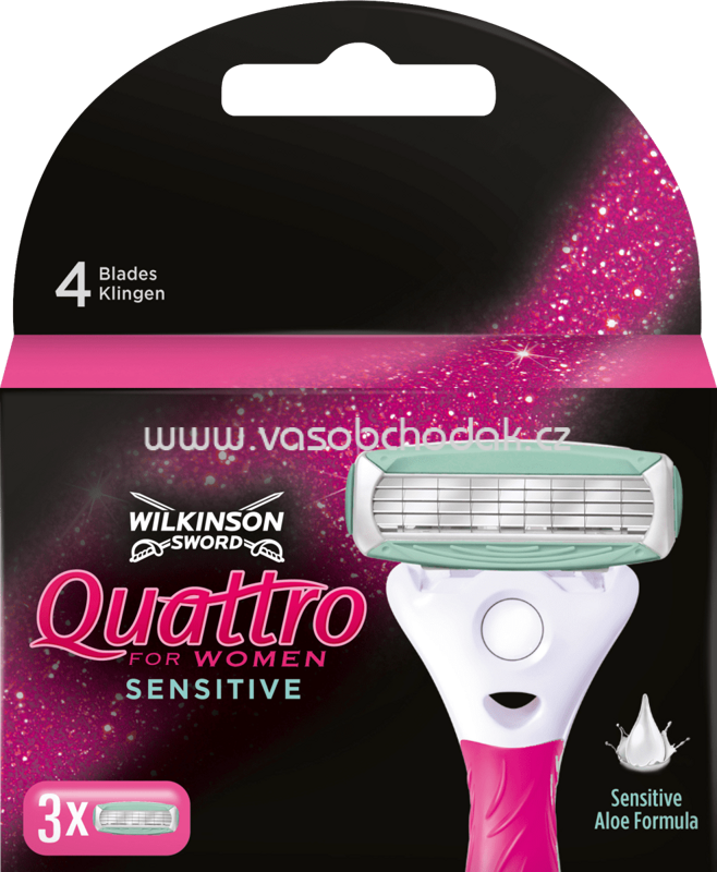 Wilkinson Rasaierklingen Quattro for Women Sensitive, 3 St