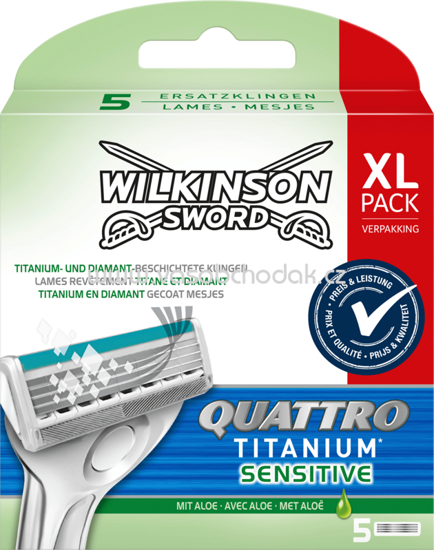 Wilkinson Rasierklingen Quattro Titanium Sensitive, 5 St
