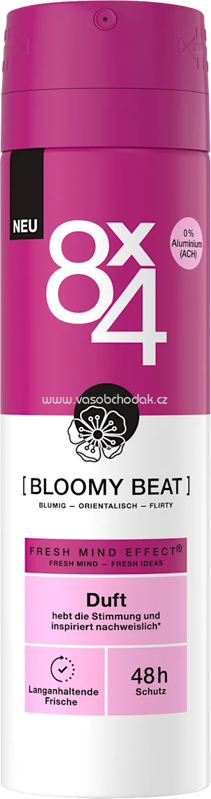 8x4 Deospray Bloomy Beat, 150 ml 8x4 Deospray Bloomy Beat, 150 ml