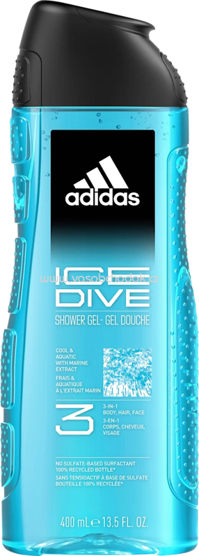 adidas Duschgel Men Ice Dive 3in1, 400 ml adidas Duschgel Men Ice Dive 3in1, 400 ml