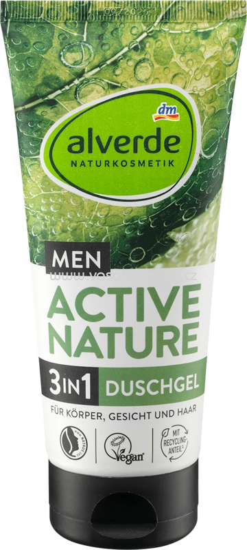 alverde MEN Duschgel Active Nature 3 in 1, 200 ml