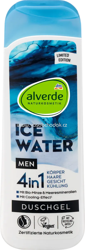 alverde MEN Duschgel Ice Water 4in1, 250 ml