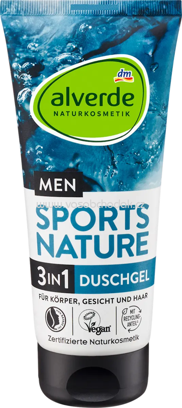 alverde MEN Duschgel Sports Nature 3in1, 200 ml
