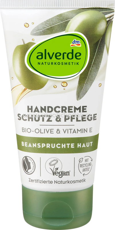 alverde NATURKOSMETIK Handcreme Schutz & Pflege Olive & Vitamin E, 75 ml alverde NATURKOSMETIK Handcreme Schutz & Pflege Olive & Vitamin E, 75 ml