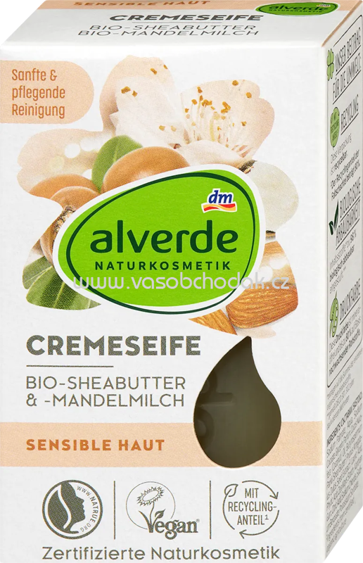 alverde NATURKOSMETIK Seifenstück Cremeseife mit Sheabutter & Mandelmilch, 100 g alverde NATURKOSMETIK Seifenstück Cremeseife mit Sheabutter & Mandelmilch, 100 g