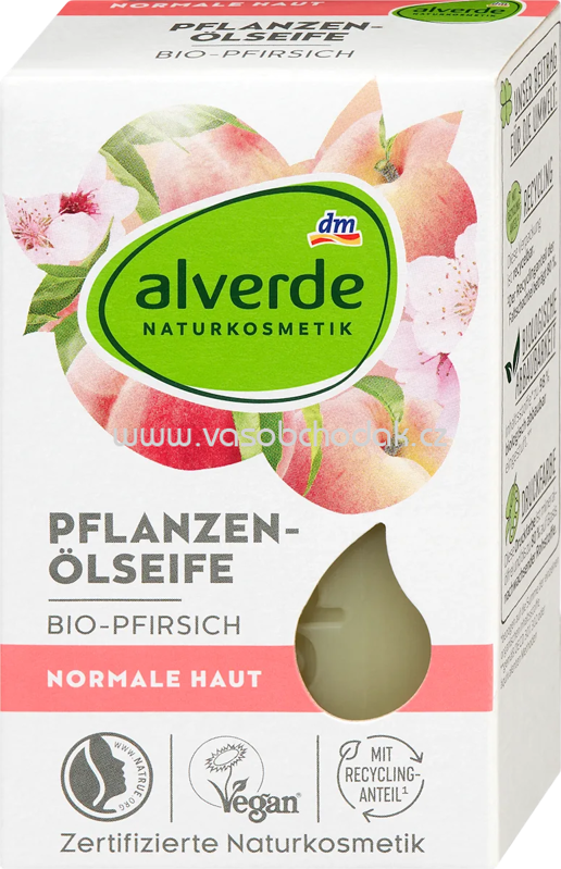 alverde NATURKOSMETIK Seifenstück Pflanzenölseife mit Pfirsich, 100 g alverde NATURKOSMETIK Seifenstück Pflanzenölseife mit Pfirsich, 100 g