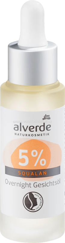 alverde NATURKOSMETIK Gesichtsöl Overnight mit 5% Squalan, 25 ml