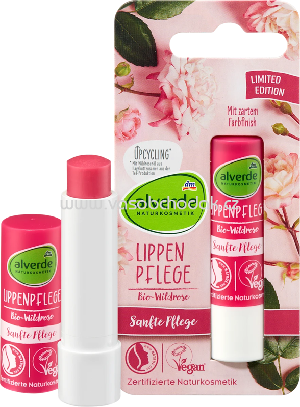 alverde NATURKOSMETIK Lippenpflege Wildrose, 4,8g alverde NATURKOSMETIK Lippenpflege Wildrose, 4,8g