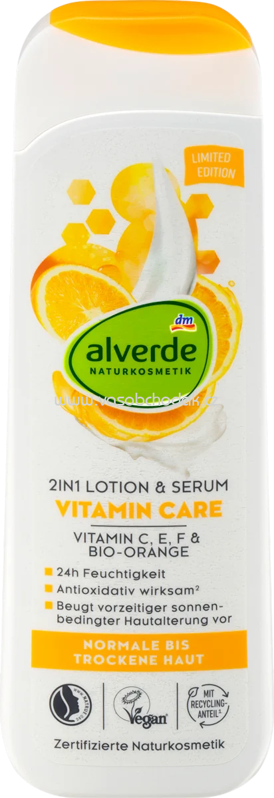 alverde NATURKOSMETIK 2in1 Bodylotion & Serum Vitamin Care, 250 ml alverde NATURKOSMETIK 2in1 Bodylotion & Serum Vitamin Care, 250 ml