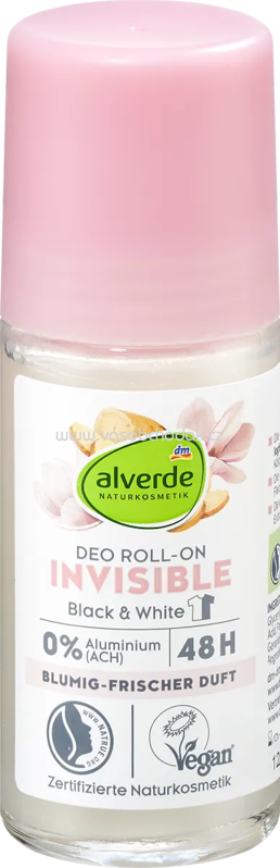 alverde NATURKOSMETIK Deo Roll-On Invisible, 50 ml alverde NATURKOSMETIK Deo Roll-On Invisible, 50 ml