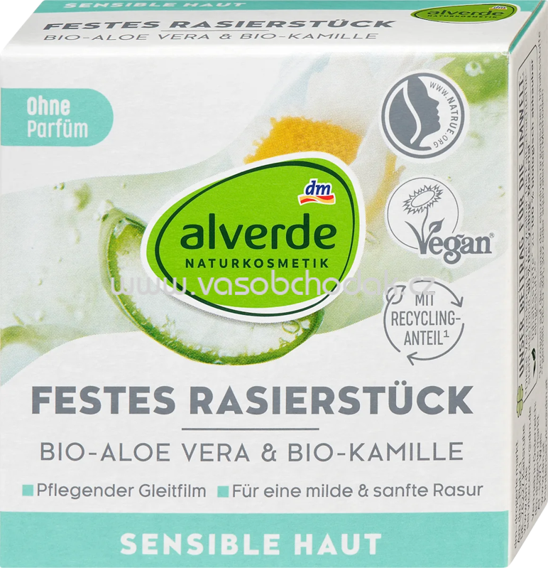 alverde NATURKOSMETIK Festes Rasierstück Aloe Vera, Kamille, 50 g alverde NATURKOSMETIK Festes Rasierstück Aloe Vera, Kamille, 50 g