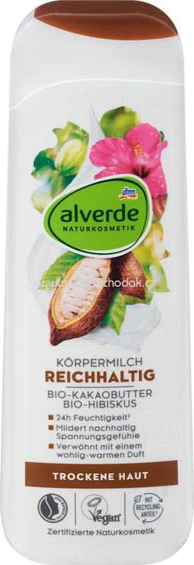 alverde NATURKOSMETIK Körpermilch Reichhaltig Kakao Hibiskus, 250 ml alverde NATURKOSMETIK Körpermilch Reichhaltig Kakao Hibiskus, 250 ml