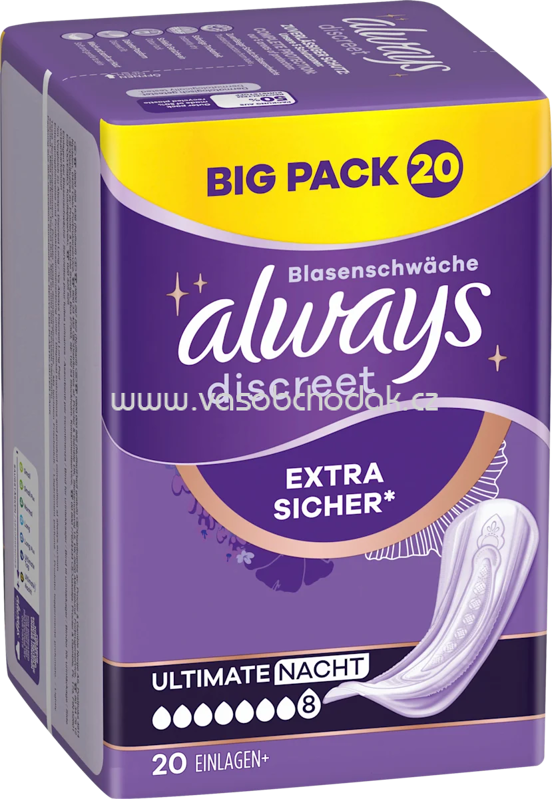 always discreet Einlagen Inkontinenz Ultimate Nacht, Big Pack, 20 St