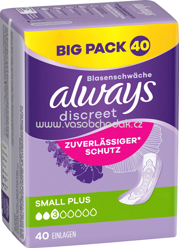 always Einlagen Inkontinenz Small Plus, Big Pack, 40 St always Einlagen Inkontinenz Small Plus, Big Pack, 40 St