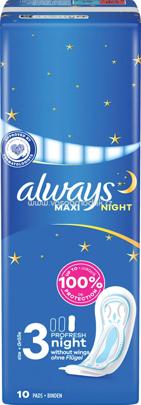 always Maxi-Binden ProFresh Night, 10 St