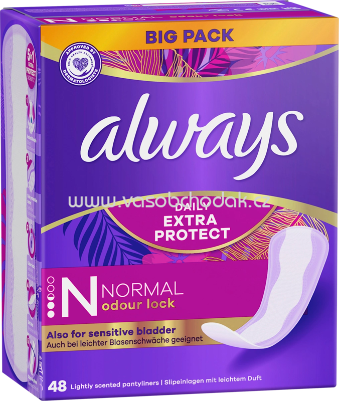 always Slipeinlagen Daily Extra Protect Normal, Big Pack, 48 St always Slipeinlagen Daily Extra Protect Normal, Big Pack, 48 St