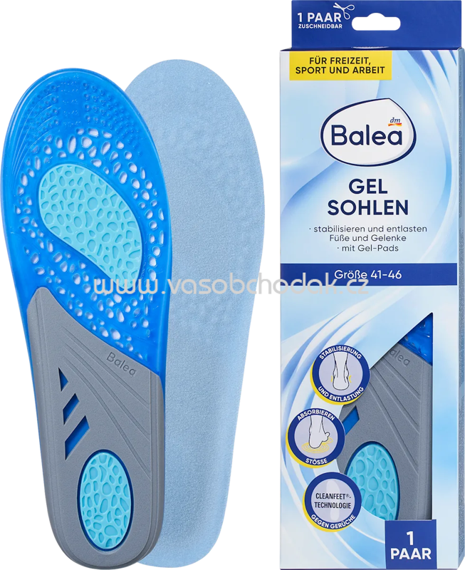 Balea Einlegesohlen Gel Sohle, Gr. 41-46, 1 Paar, 2 St Balea Einlegesohlen Gel Sohle, Gr. 41-46, 1 Paar, 2 St