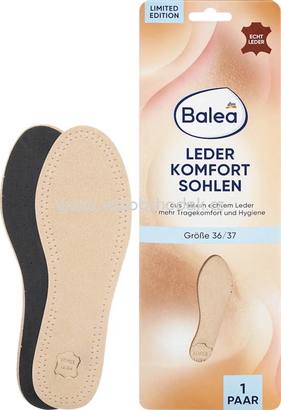 Balea Einlegesohlen Leder, Gr. 36/37, 1 Paar, 2 St Balea Einlegesohlen Leder, Gr. 36/37, 1 Paar, 2 St