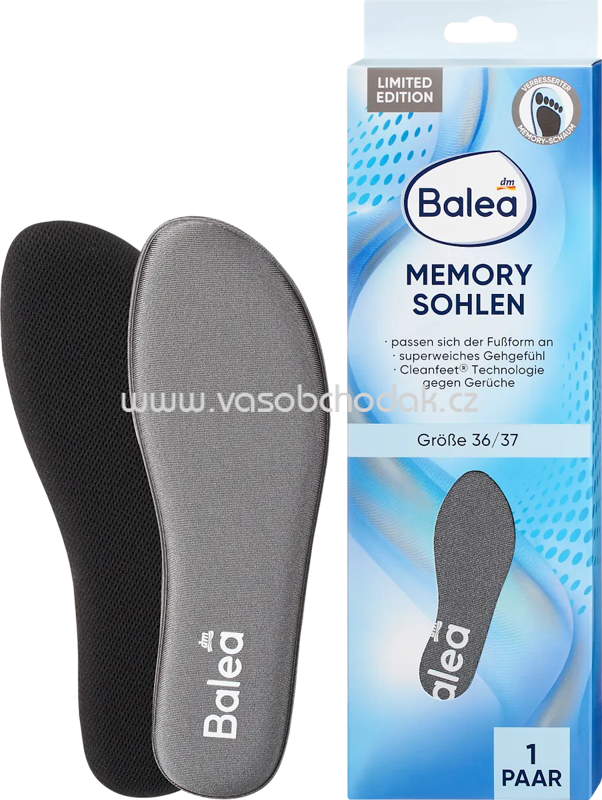 Balea Einlegesohlen Memory Foam, Gr. 36/37, 1 Paar, 2 St Balea Einlegesohlen Memory Foam, Gr. 36/37, 1 Paar, 2 St