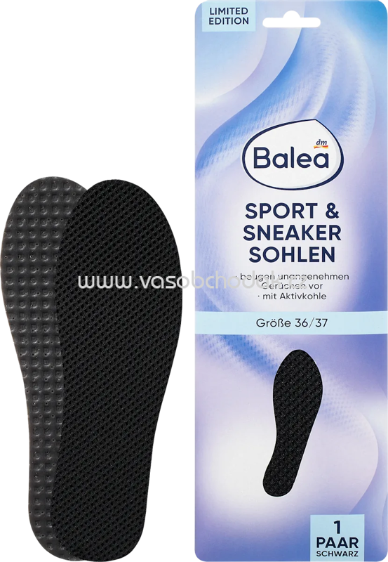 Balea Einlegesohlen Sport & Sneaker schwarz, Gr. 36/37, 1 Paar, 2 St Balea Einlegesohlen Sport & Sneaker schwarz, Gr. 36/37, 1 Paar, 2 St