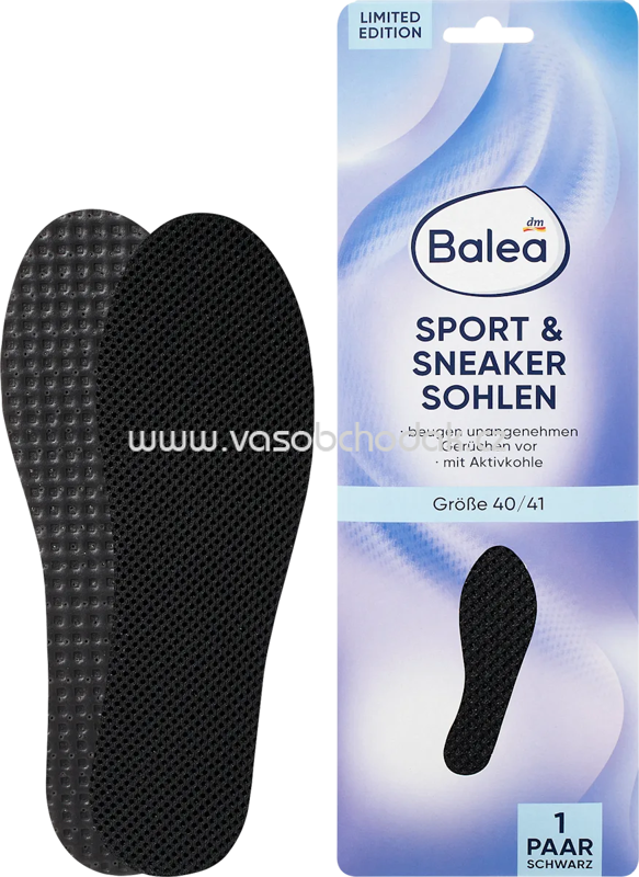 Balea Einlegesohlen Sport & Sneaker schwarz, Gr. 40/41, 1 Paar, 2 St Balea Einlegesohlen Sport & Sneaker schwarz, Gr. 40/41, 1 Paar, 2 St