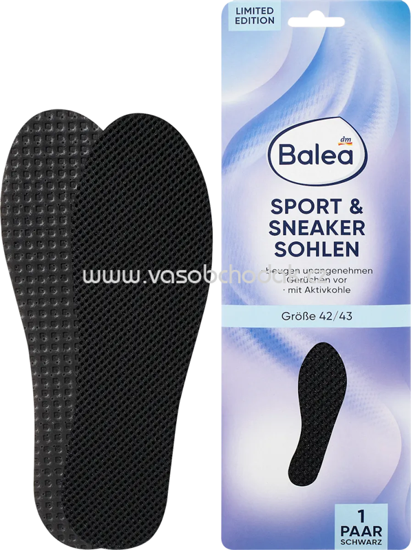 Balea Einlegesohlen Sport & Sneaker schwarz, Gr. 42/43, 1 Paar, 2 St Balea Einlegesohlen Sport & Sneaker schwarz, Gr. 42/43, 1 Paar, 2 St