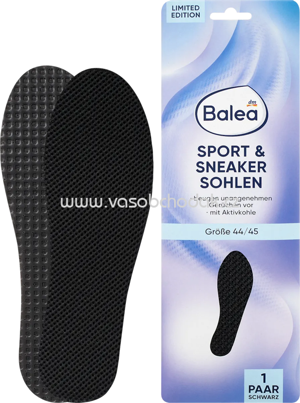 Balea Einlegesohlen Sport & Sneaker schwarz, Gr. 44/45, 1 Paar, 2 St Balea Einlegesohlen Sport & Sneaker schwarz, Gr. 44/45, 1 Paar, 2 St