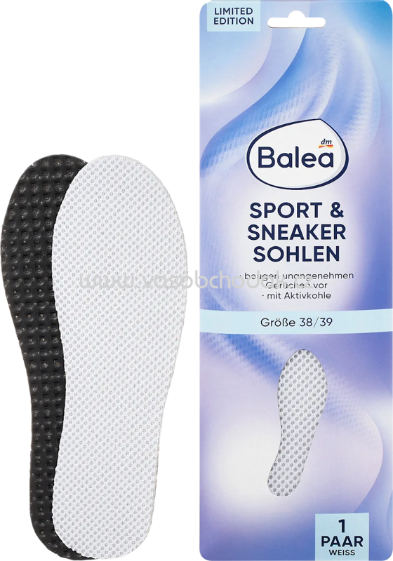 Balea Einlegesohlen Sport & Sneaker weiß, Gr. 38/39, 1 Paar, 2 St Balea Einlegesohlen Sport & Sneaker weiß, Gr. 38/39, 1 Paar, 2 St