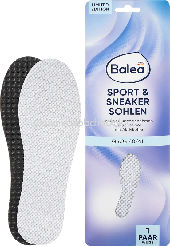 Balea Einlegesohlen Sport & Sneaker weiß, Gr. 40/41, 1 Paar, 2 St Balea Einlegesohlen Sport & Sneaker weiß, Gr. 40/41, 1 Paar, 2 St