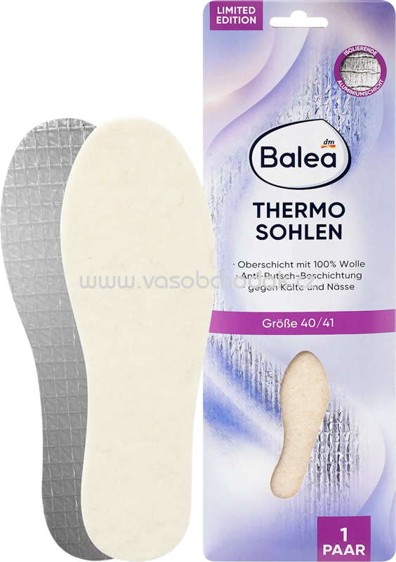 Balea Einlegesohlen Thermo Gr. 40/41, 1 Paar, 1 St Balea Einlegesohlen Thermo Gr. 40/41, 1 Paar, 1 St
