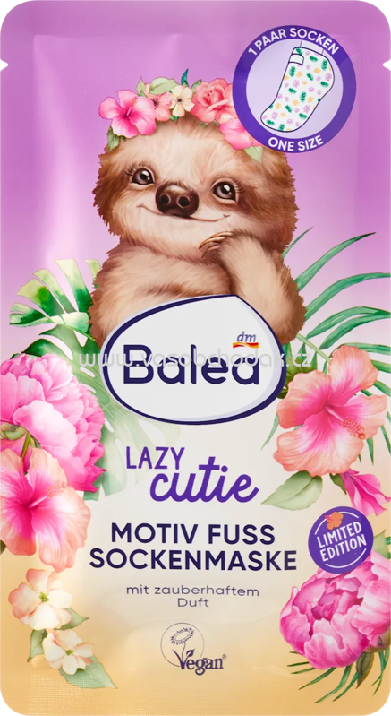Balea Fußsockenmaske Lazy Cutie, 1 Paar, 2 St Balea Fußsockenmaske Lazy Cutie, 1 Paar, 2 St